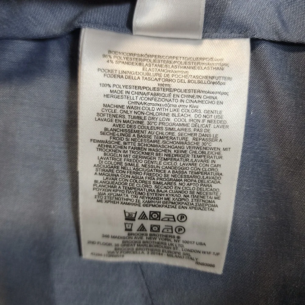 Brooks Brothers Performance Pants Men 38x30 Khaki Polyester Straight Fit Stretch